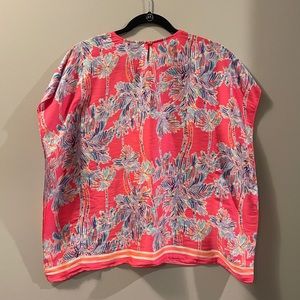 Lilly Pulitzer Pink Multicolored Palm Tree Top